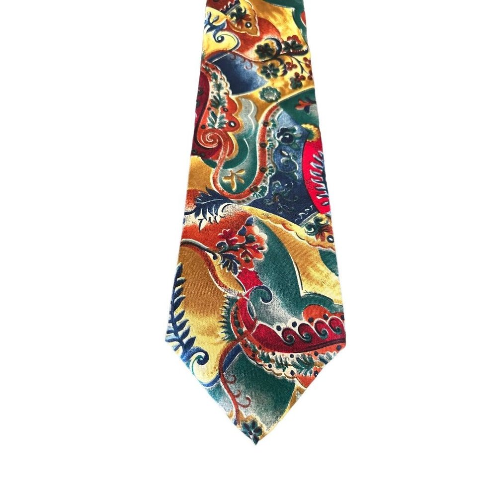 Vintage CR Gino Rinaldo 100% Silk  Necktie Tie Paisley 54”x4”